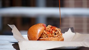 3K views · 75 reactions | THAT HITS THE SPOT! Moist, juicy, slow-smoked Pulled Chicken drizzled with multiple layers of flavors from sweet vinegar, light smoke notes and a bold spicy finish in our KC Classic BBQ sauce. Come take aim on a great meal today. Dining rooms now open in most locations. Thanks for your support. | MISSION BBQ | Facebook