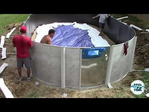 How to install an oval above ground swimming pool #shortsvideo #abovegroundpools #pool #pooldesign
