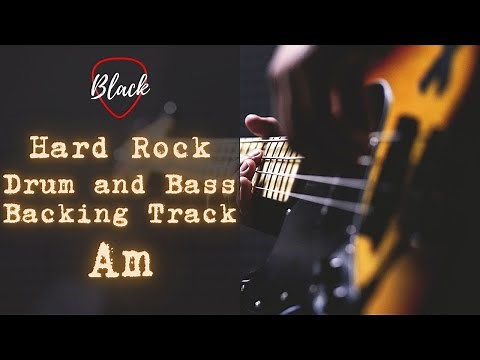 Hard Rock Drum and Bass Backing Track Am