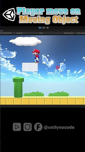 Basic Unity : Player move on Moving Object #gamedev #madewithunity #unitynocode #visualscripting