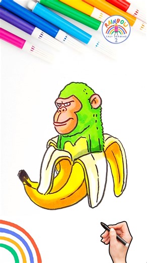 Draw Italian Brainrot | Draw Brainrot Chimpanzini Bananini Easy 🌈🦍🍌 #brainrot #drawing #short