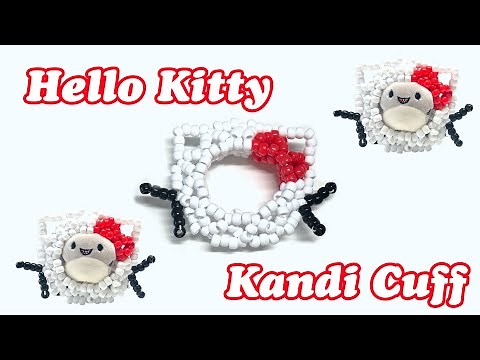 Hello Kitty Kandi Cuff Tutorial | Easy Kandi Tutorial