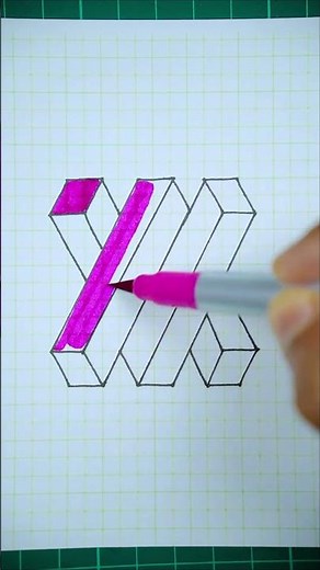Easy 3D Drawings - Optical Illusion on Graph Paper - Creative Drawing Ideas ❤️