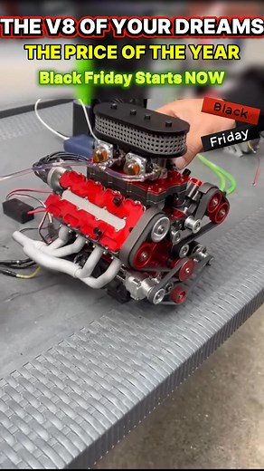 You’re not here for toys. You’re here for machines — for moving parts, real combustion, real engineering. This isn’t a decoration. This is a fully functional mini V8 engine that brings mechanical purity to life. --- 🔥 Real four-stroke combustion ⚙️ Working crankshaft, pistons, valves — all synchronized 💧 Water-cooled. Gas-powered. Professionally machined 🔩 Aerospace-grade alloys carved with micron-level precision --- You don’t just watch it. You feel it — the vibration, the timing, the roar s