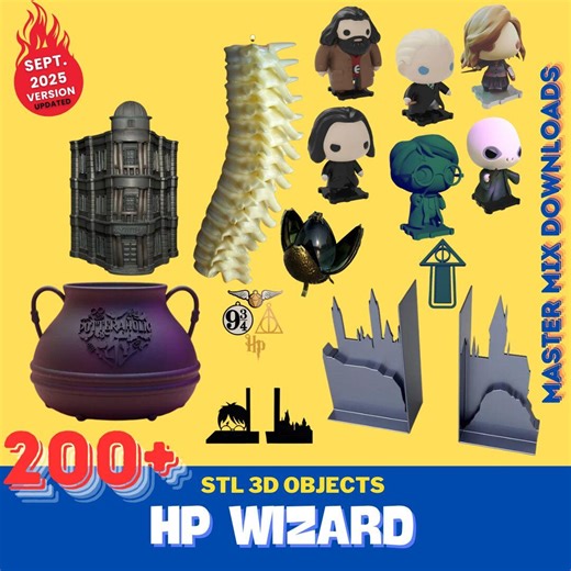 Wizard 3D Printer STL Bundle – 100  Wands, Chess Pieces, Cookie Cutters, Decor & Magical Props - Etsy