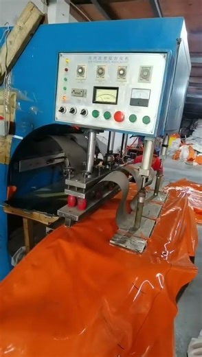 Video of continuous canvas production from high frequency machine