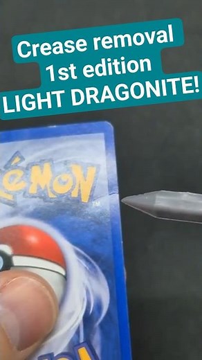 Pokémon card crease repair #pokemoncards #pokemontcg #cardrepair