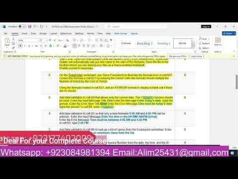 YO19_Excel_Ch08_Assessment_Ticket | YO19 Excel Chapter 8 Assessment Ticket