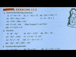 Class 8th maths l Exercise 12.2 l Chapter 12 l Factorisation l Maths l cbse board l Carb Academy
