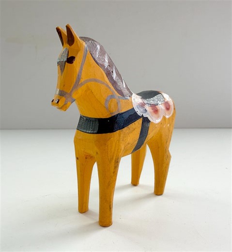 UNIQUE Yellow Dala Horse - Dalarna - Antique Swedish Design - Handmade - Hand Painted - Super Rare - BOSSES LEKSANDSHAST - Etsy