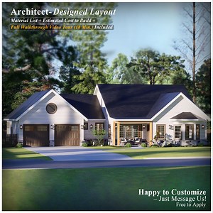 Ranch House Plan: 4-bedroom, 2-car Garage, Open Concept (digital Download, PDF Format) - Etsy Canada