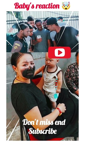 Baby's Hilarious Reaction to Mom's Mask! 😂👶 #funny