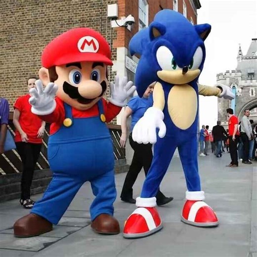 For Super Mario Adult Mascot Costume Soft Plush Halloween Movie & TV Cartoon Character Cosplay with Suits