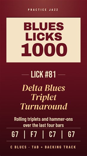 Delta Blues Triplet Turnaround Lick | Blues Lick 1000 #81