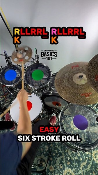 Six Stroke Roll Drum Pattern 🥁 #drums