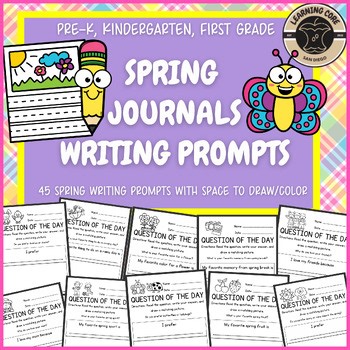 Spring Writing Kindergarten First Grade PreK March Journal Prompts Spring