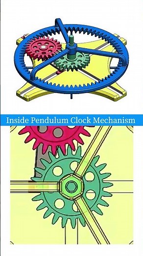 Inside Pendulum Clock Mechanism #caddesign #3danimation #engineeringdesign
