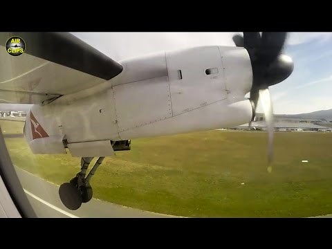 Qantas Link Dash 8 Q400 Powerful Takeoff from Canberra to Sydney [AirClips]