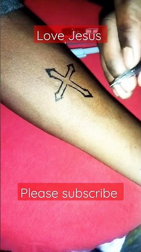 Jesus Christ cross tattoo design how to make at home with pen #dtettoomaster