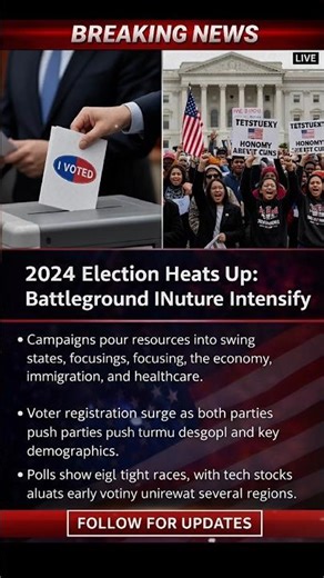 Breaking: 2024 US Election Heats Up in Swing States 🇺🇸 #VoteUSA #BreakingNews #USElection2024