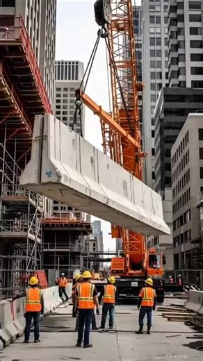 Massive Concrete Barrier Collapse ⚠️ Crane Lift Fails in Seconds! #fail #construction #engineering