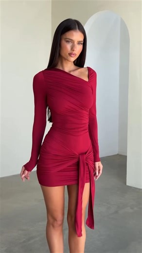 The Perfect🥀 Our MABEL Mini Dress In Burgundy❤️ #fashion #model #beauty #style #outfit #shorts