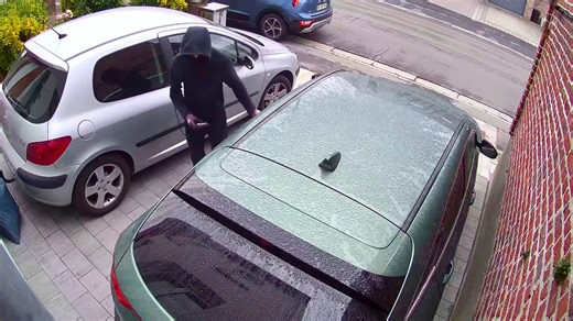 Il se saisit d'une batte de baseball et confronte des hommes tentant de voler sa voiture