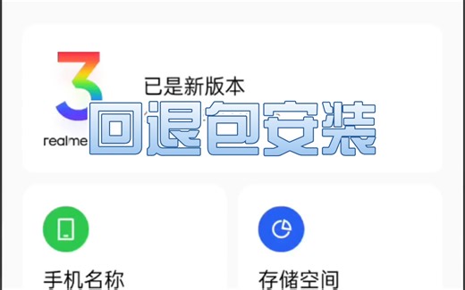 【真我realme手机降级（下）】回退包安装操作，无需电脑实现真我GT Neo手机降级，真我手机体验各个版本，真我手机刷机教程通用，无风险降级教程，简单易操作