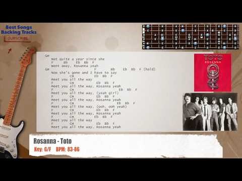 🎸 Rosanna - Toto Guitar Backing Track with chords and lyrics