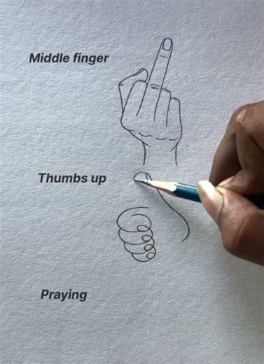 ​How to Draw Hand Gestures Step by Step! ✋✏️ #Shorts #MrAArt05 #DrawingTutorial