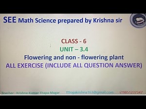 science and technology grade - 6 unit 3.4 (flowering and non flowering plant ) all exercise