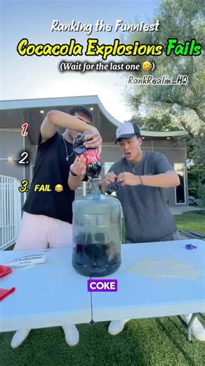 Ranking the funniest Cocacola explosions fails 😂 #worldofcocacola #cocacolacreations #viral #funny