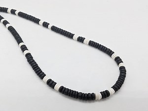 Extra Wide Men's Necklace, White Puka Shell, Black Coconut 8mm Wide Surf Necklace for Man BD8_02 - Etsy
