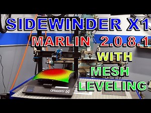 Sidewinder X1 Marlin 2.0.8.1 with mesh leveling and custom touch screen UI.