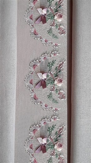How to Embroider Delicate Rose Borders | Step-by-Step for Beginners Short