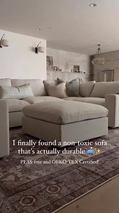 54K views · 2K reactions | I found the best non-toxic sofa that's actually PFAS-free! Featured: Custom 6-Seat Modular U-Sectional (Extra-Deep) with Ottoman in Oatmeal Beige | Living Cozy | Facebook