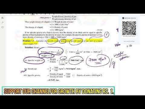 FLUID MECHANICS || R.K BANSAL|| CHAPTER 1 || Properties of Fluids || Example 1.1