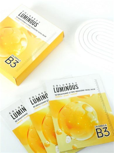 มาสก์เดียวจบ ผิวใส นุ่ม ฉ่ำ แบบสัมผัสได้ 🥛✨ 5 สี 5 สูตรพิเศษ 💛 B3 Brightening & Pore Minimizing Facial Mask 🩷B3 Brightening & Nourishing Facial Mask 🧡B3 Brightening & Firming Facial Mask 💚B3 Brightening & Repairing Facial Mask 🩵HB3 Brightening & Hydrating Facial Mask #Luminous #COLORKEYFacialMaskB3 #มาสก์น้ำนมคัลเลอร์คีย์