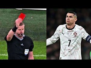 Cristiano Ronaldo Gets First-Ever Red Card for Portugal | Portugal Vs Ireland 0-2