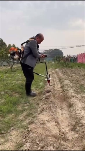 Backpack Motorized Driller | Portable Earth Auger for Tree Planting & Fence Holes #farmmachinery