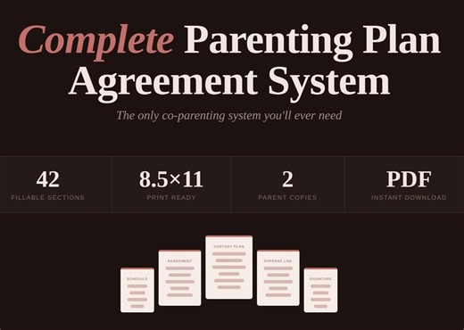 Parenting Plan Agreement Template | Custody Schedule Builder | Co-parenting Communication Log | Holiday Rotation | Printable PDF - Etsy