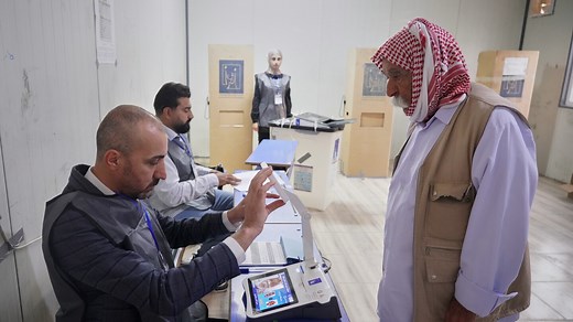 Iraq's displaced Yazidis and security forces cast ballots in early voting in parliament election