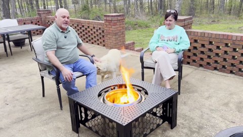 Fire Pit Surround Tabletop Large Use for Solo Stove Bonfire Ranger Yukon 2.0 and Mesa, Fire Pit Table Square Made of UV-Resistand Antirust Thick Metal, for Indoor Outdoor Use
