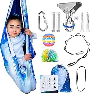 Sensory Swing for Kids Indoor & Outdoor - Adults and Kids Hammock Swing - Sensory Joy Therapy Swing for Kids with ADHD, Anxiety, Special Needs - Therapy Pod Swing for Kids