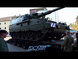 Croatian Army Panzerhaubitze PzH 2000 Loading on Heavy Haul Truck