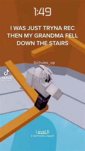 Grandma falling down the stairs Roblox