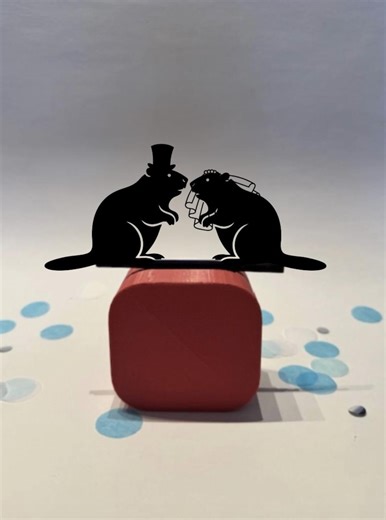 Beaver Sturdy Wedding Cake Topper – Rustic Bride Groom Silhouette – Custom Animal Wedding Decor – Personalized Keepsake Gift - Etsy