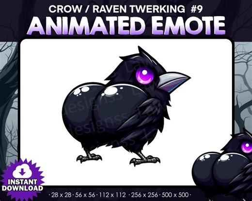 Raven / Crow Twerking - Animated Emote Dancing -twitch, Youtube, Discord | Killers | Spooky Scary Twitch Emotes for Streaming, Funny Twerk - Etsy