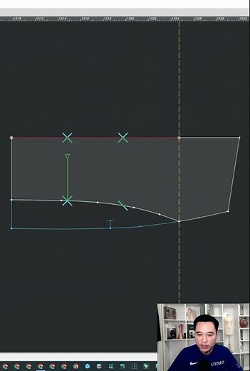 Designing a vest collar using Optitex software.