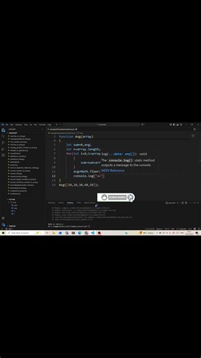 Average of Array Elements in JavaScript | Exam & Interview Question #short